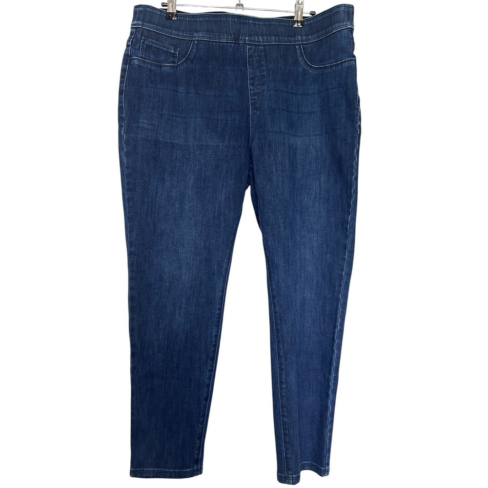 Soft Surroundings Size Petite XL Dark Wash Denim Jeggings Wide Waistband